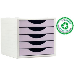 4005 ML PS ARCHIVO 2000 MÓDULO ORGANIZADOR ECOGREEN SOBREMESA 5 CAJONES 340X270X260 RECICLADO MALVA PASTEL