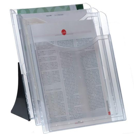 6103 CS TP ARCHIVO 2000 EXPOSITOR SOBREMESA ARCHIPLAY 3 COMPARTIMENTOS DIN A4 VERTICAL 200X240X315 MM CRISTAL TRANSPARENTE