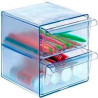 6702 AZ TP ARCHIVO 2000 ORGANIZADOR ARCHICUBO 2 CAJONES 190X150X150 MM AZUL TRANSPARENTE