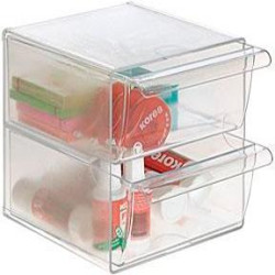 6702 CS TP ARCHIVO 2000 ORGANIZADOR ARCHICUBO 2 CAJONES 190X150X150 MM CRISTAL TRANSPARENTE