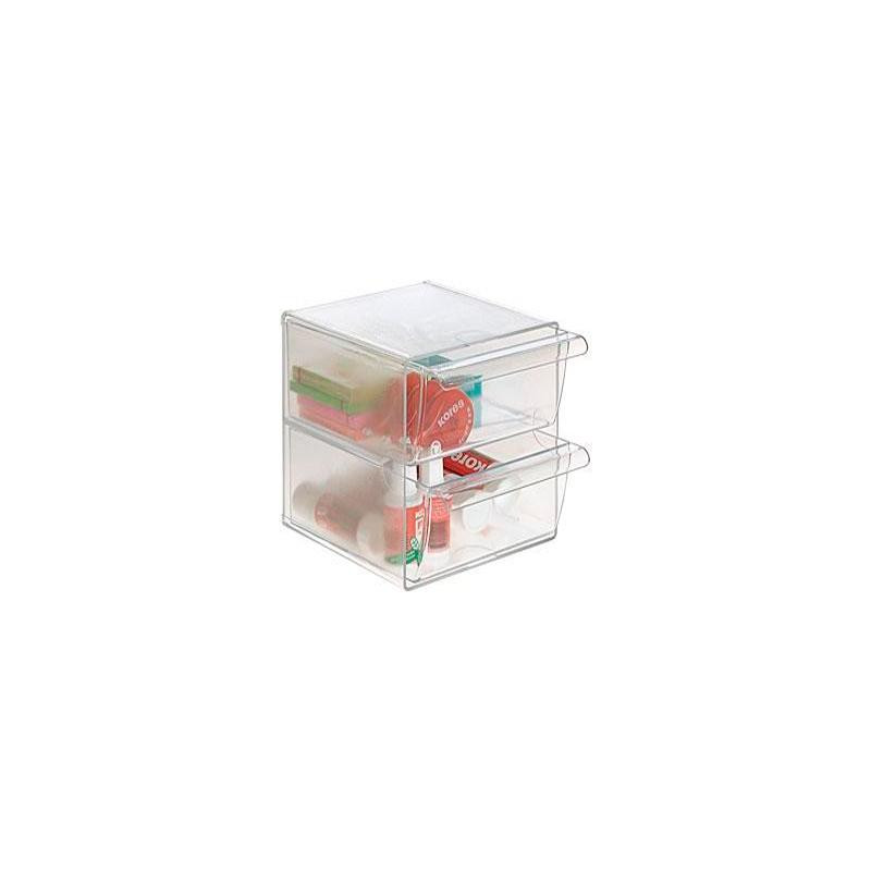 6702 CS TP ARCHIVO 2000 ORGANIZADOR ARCHICUBO 2 CAJONES 190X150X150 MM CRISTAL TRANSPARENTE