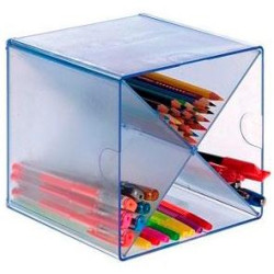 6703 AZ TP ARCHIVO 2000 ORGANIZADOR ARCHICUBO DIVISOR EN ASPA 4 COMPARTIMENTOS 150X150X150MM AZUL TRANSPARENTE