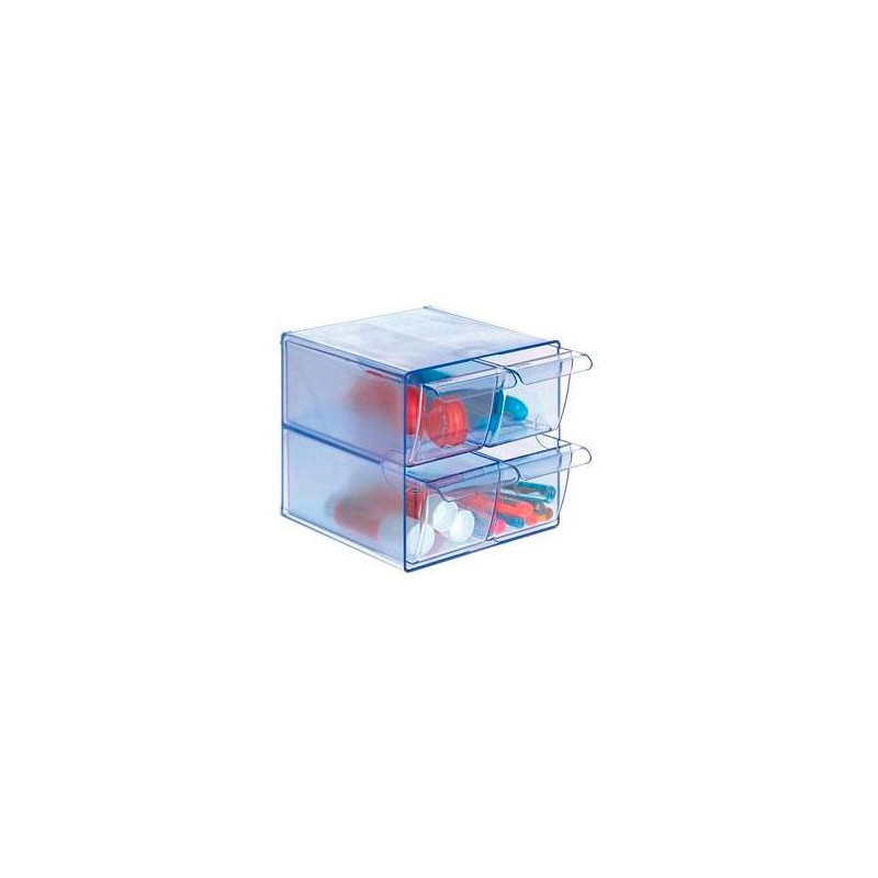 6704 AZ TP ARCHIVO 2000 ORGANIZADOR ARCHICUBO 4 CAJONES 190X150X150MM AZUL TRANSPARENTE