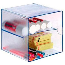 6705 AZ TP ARCHIVO 2000 ORGANIZADOR ARCHICUBO DIVISOR 2 COMPARTIMENTOS 150X150X150 MM AZUL TRANSPARENTE