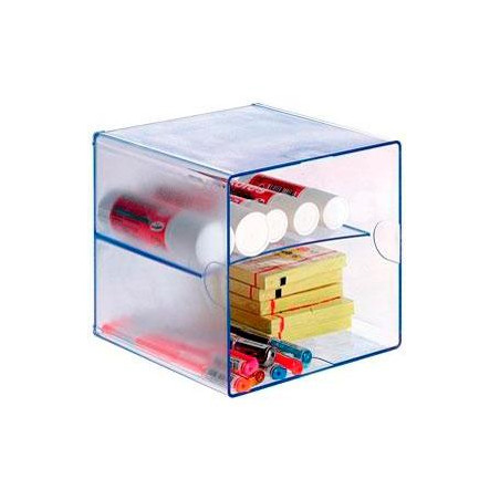 6705 AZ TP ARCHIVO 2000 ORGANIZADOR ARCHICUBO DIVISOR 2 COMPARTIMENTOS 150X150X150 MM AZUL TRANSPARENTE