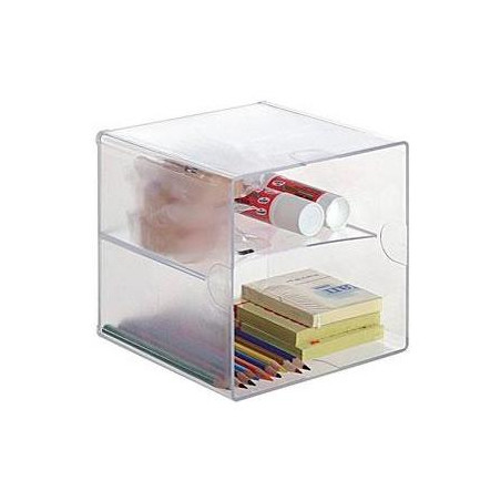 6705 CS TP ARCHIVO 2000 ORGANIZADOR ARCHICUBO DIVISOR 2 COMPARTIMENTOS 150X150X150 MM CRISTAL TRANSPARENTE