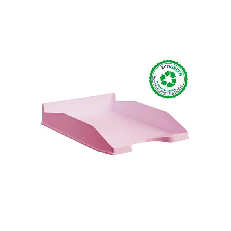 742 RS PS ARCHIVO 2000 BANDEJA ECOGREEN APILABLE 3 POSICIONES 345X255X60MM RECICLADO ROSA PASTEL