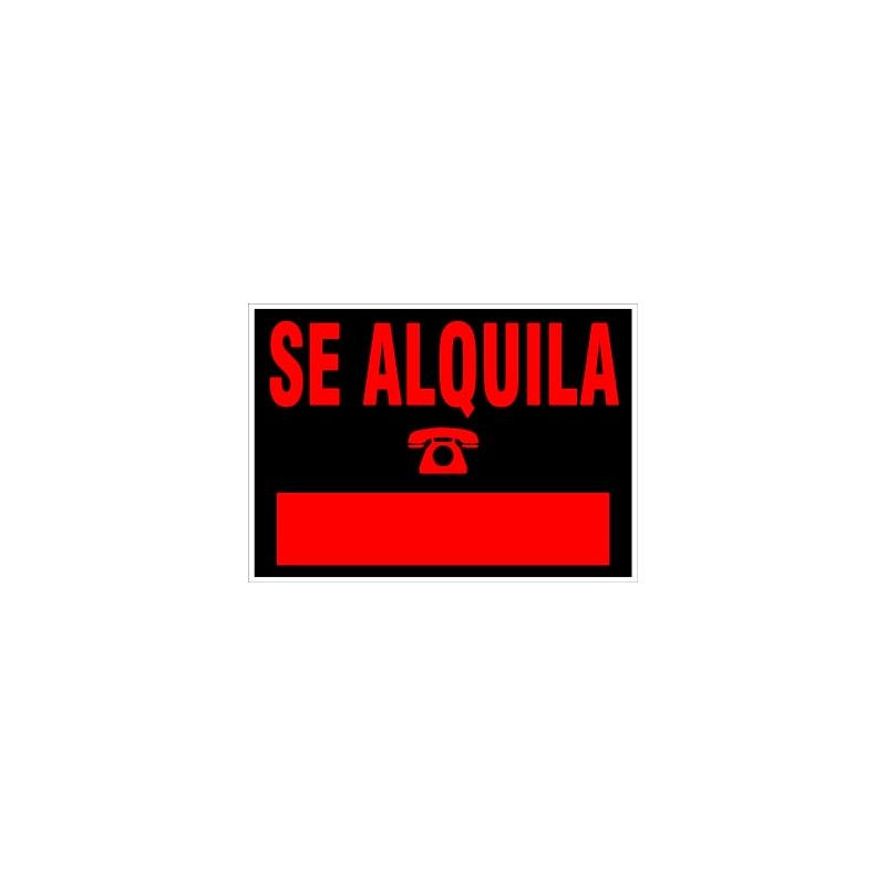 6163 NE ARCHIVO 2000 CARTEL "SE ALQUILA" 500X230 MM PVC NEGRO