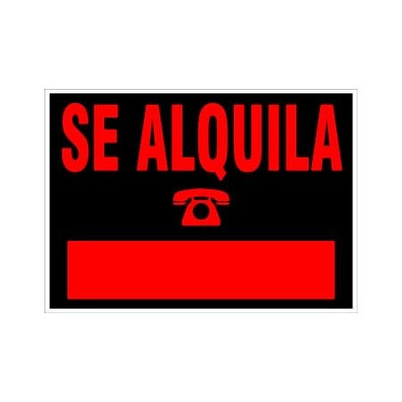 6163 NE ARCHIVO 2000 CARTEL "SE ALQUILA" 500X230 MM PVC NEGRO