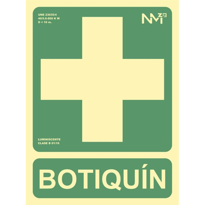 6170-05H VE ARCHIVO 2000 SEÑAL "BOTIQUÍN" 224X300 PVC VERDE