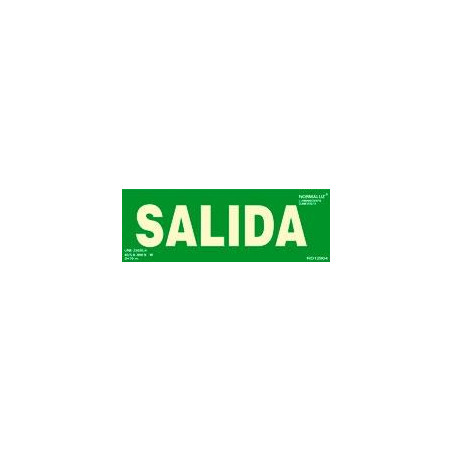 6170-06H VE ARCHIVO 2000 PACK DE 2 SEÑALES "SALIDA" 300X105 PVC VERDE