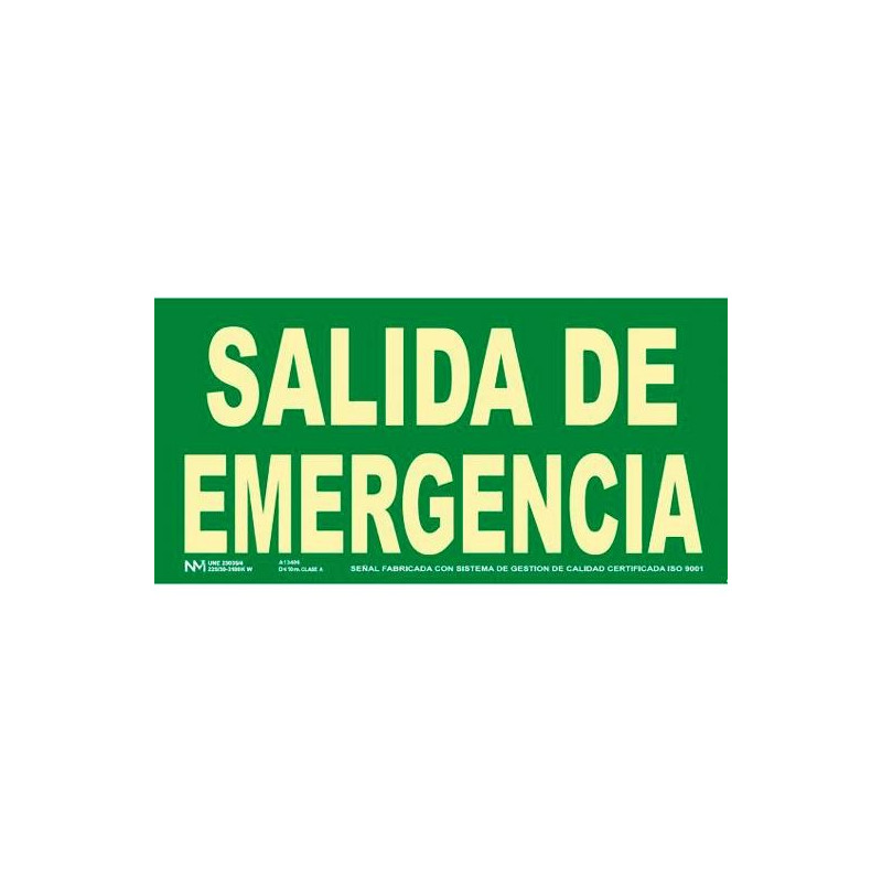 6170-15H VE ARCHIVO 2000 SEÑAL "SALIDA DE EMERGENCIA" 320X160MM PVC 700 MICRAS VERDE