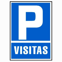 6173-07 AZ ARCHIVO 2000 SEÑAL "PARKING VISITAS" 210X297 PVC AZUL Y BLANCO