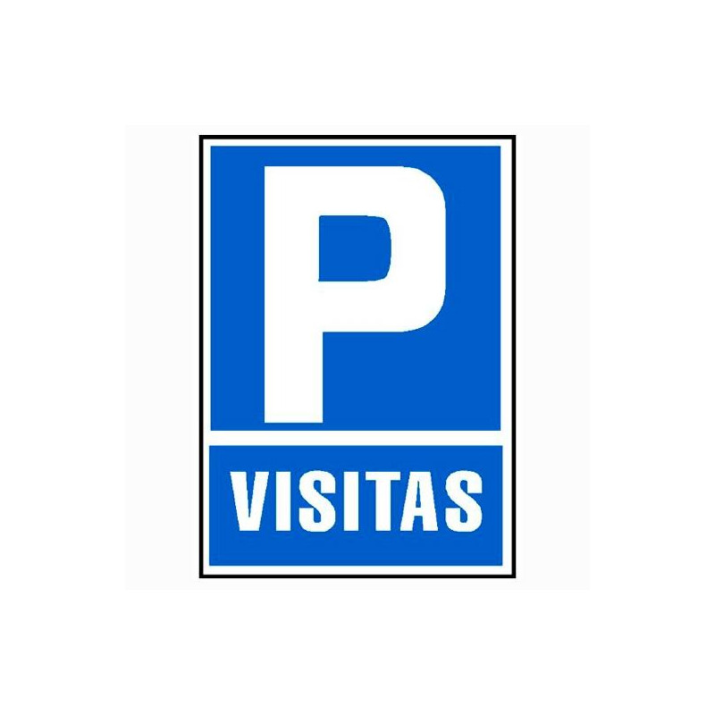 6173-07 AZ ARCHIVO 2000 SEÑAL "PARKING VISITAS" 210X297 PVC AZUL Y BLANCO