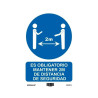 6173-16-AZ ARCHIVO 2000 SEÑAL "OBLIGATORIO MANTENER LA DISTANCIA DE SEGURIDAD 2M" 210X297 PVC AZUL Y BLANCO