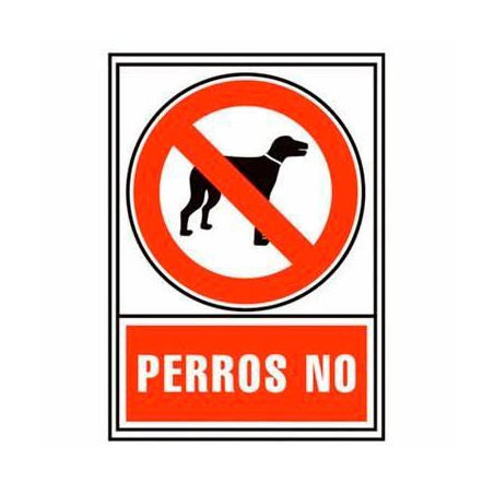 6174-03 RJ ARCHIVO 2000 SEÑAL "PERROS NO" 210X297MM PVC 700 MICRAS BLANCO/ROJO