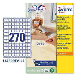 L4730REV-25 AVERY ETIQUETAS ADHESIVAS REMOVIBLES MINI 17