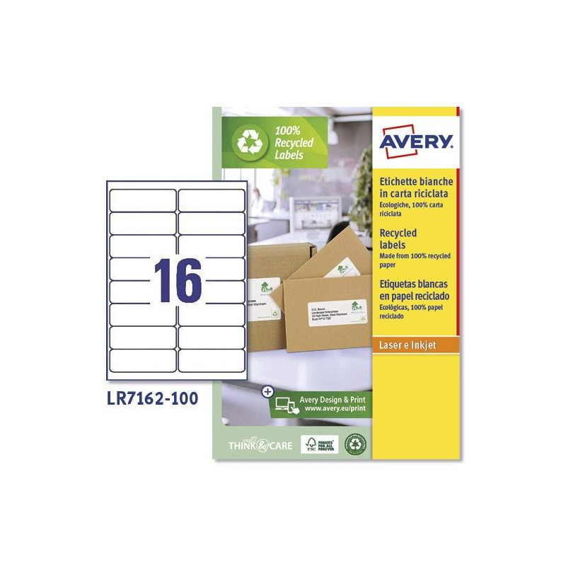 LR7162-100 AVERY ETIQUETAS ADHESIVAS PARA ENVÍOS 99