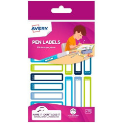 RESMI30G-UK AVERY ETIQUETAS PERMANENTES 50X10MM MANUAL PARA BOLÍGRAFOS Y LÁPICES 15 X 2H AZUL/VERDE