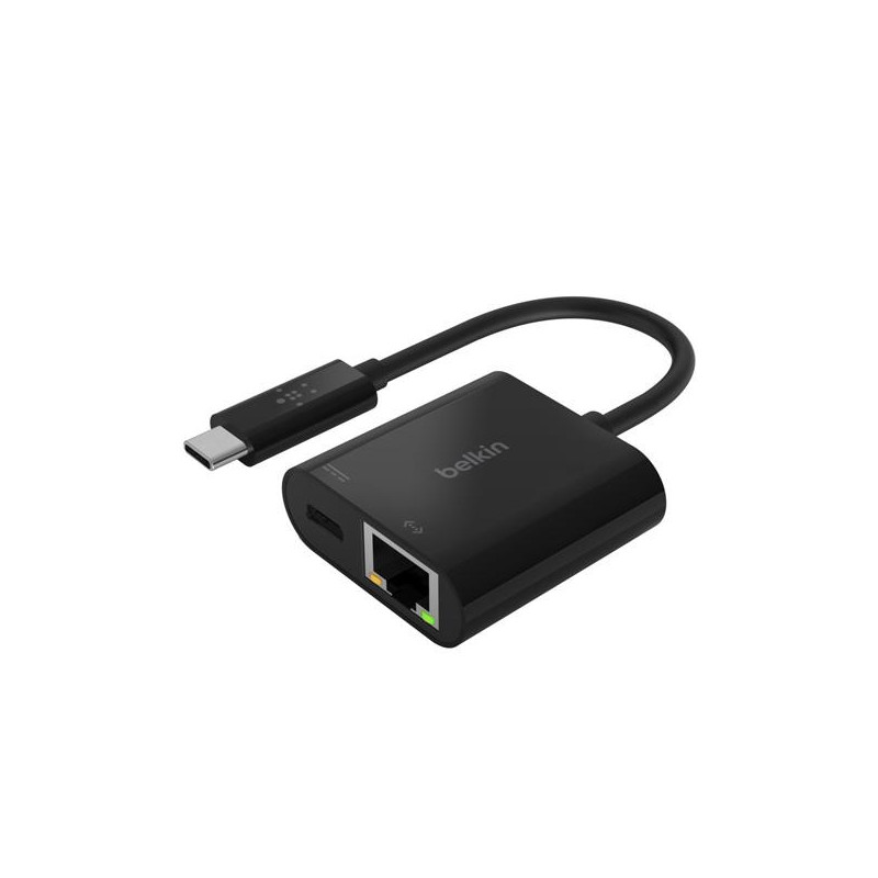 INC001BTBK BELKIN CABLE ADAPTADOR USB-C  A ETHERNET + CARGA 60W NEGRO