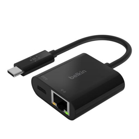 INC001BTBK BELKIN CABLE ADAPTADOR USB-C  A ETHERNET + CARGA 60W NEGRO