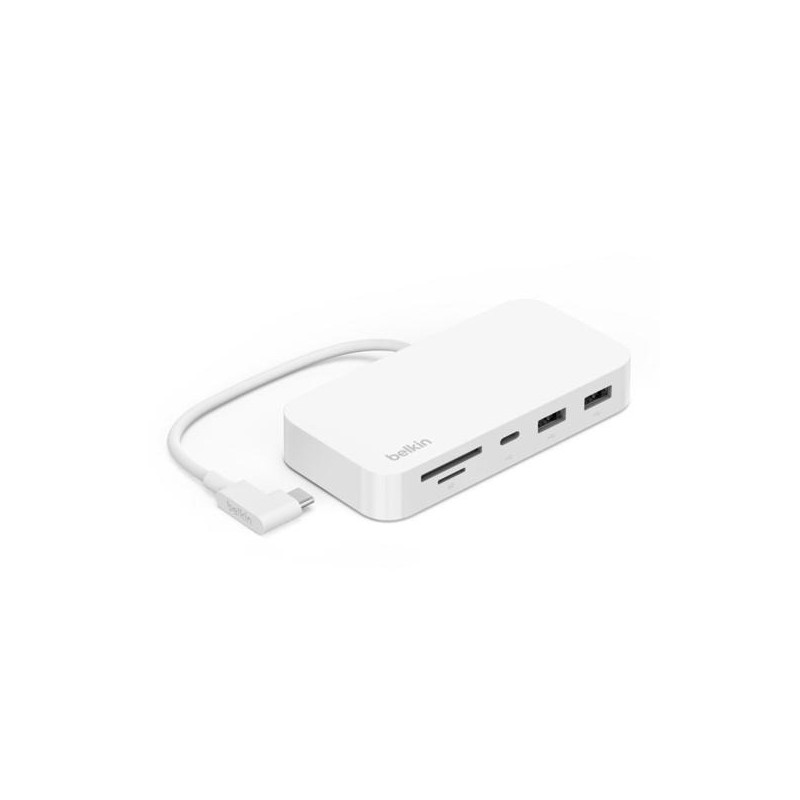 INC011BTWH BELKIN HUB USB-C A 2XUSB-A 1XUSB-C 1XGB RJ45 1XLECTOR SD/MICROSD C/ SOPORTE DE MONTAJE