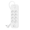 SRB003VF2M BELKIN REGLETA DE PROTECCION CONTRA SOBRETENSIONES CON 8 TOMAS + USB + USB-C BOTÓN DE APAGADO Y ENCENDIDO BLANCO