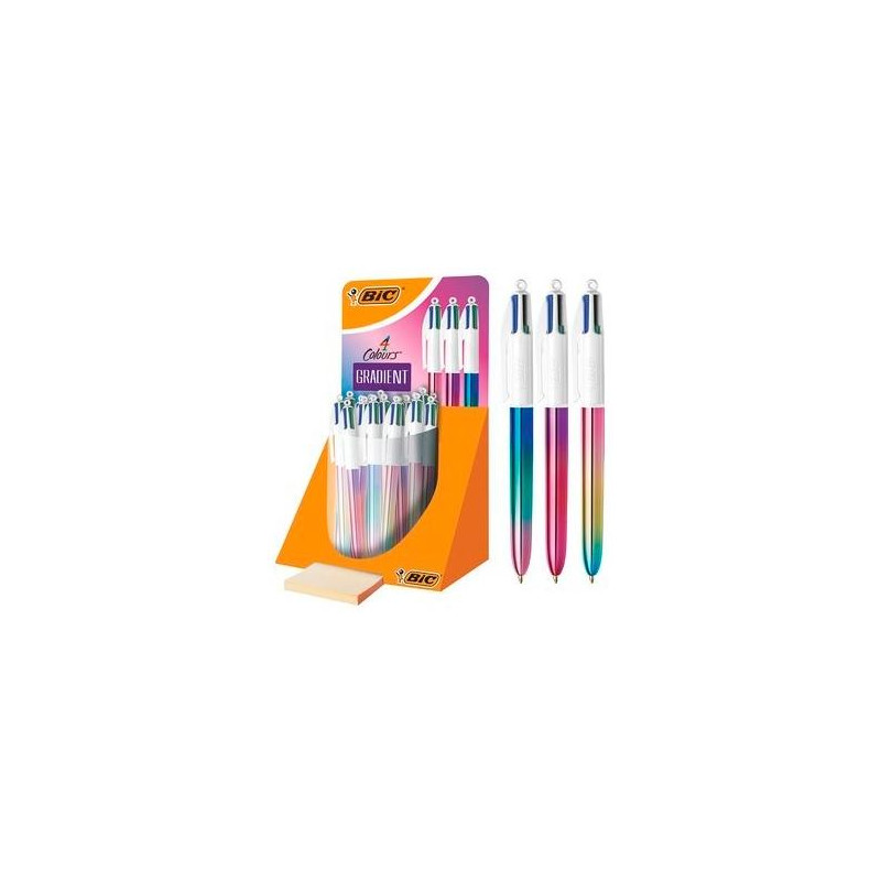 511031 BIC BOLÍGRAFO 4 COLORES GRADIENT CUERPO BLANCO/MULTICOLOR SURTIDOS EXPOSITOR 30 UD