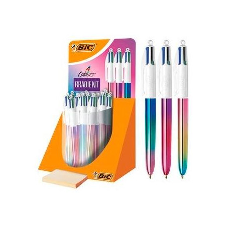 511031 BIC BOLÍGRAFO 4 COLORES GRADIENT CUERPO BLANCO/MULTICOLOR SURTIDOS EXPOSITOR 30 UD