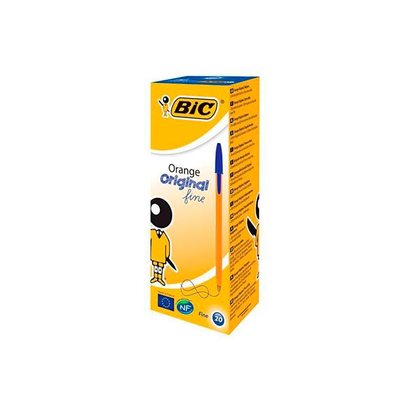 8099221 BIC BOLÍGRAFO NARANJA ORIGINAL FINE AZUL CAJA 20 UD