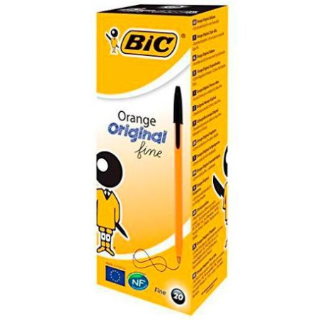 8099231 BIC BOLÍGRAFO NARANJA ORIGINAL FINE NEGRO CAJA 20 UD