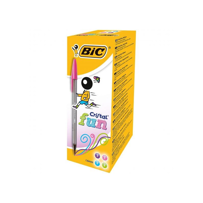 895793 BIC BOLÍGRAFO CRISTAL FUN FASHION COLORES CAJA 20 UD