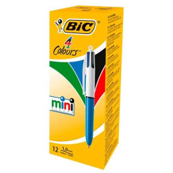 895958 BIC BOLÍGRAFO ORIGINAL MINI TINTA DE 4 COLORES CUERPO AZUL / BLANCO - CAJA 12U -