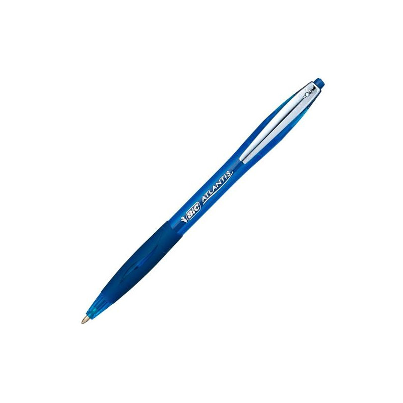 9021322 BIC BOLÍGRAFO RETRÁCTIL ATLANTIS SOFT PUNTA MEDIA 1.0MM AZUL CAJA 12 UD