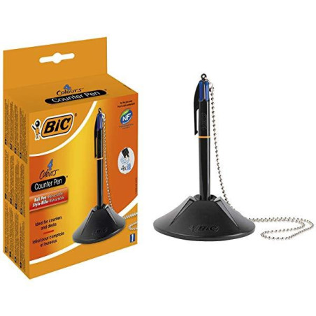 918515 BIC BOLÍGRAFO PEANA COUNTER PEN 4 RECAMBIOS TINTA AZUL RECARGABLE NEGRO