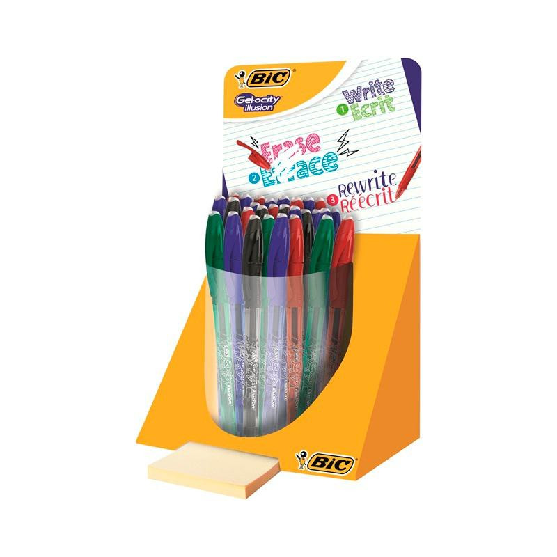 943462 BIC ROLLER TINTA GEL BORRABLE GEL-OCITY ILLUSION C/SURTIDOS BOTE EXPOSITOR 28 UD