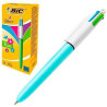 982870 BIC BOLÍGRAFO 4 COLORES FUN PASTEL CUERPO BLANCO/AZUL CAJA 12 UD