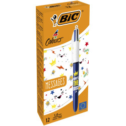 992563 BIC BOLÍGRAFO DE 4 COLORES MESSAGES RECARGABLE CAJA -12U-