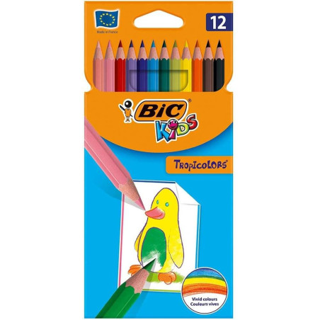 85256610 BIC LÁPICES DE COLORES KIDS TROPICOLORS C/SURTIDOS ESTUCHE 12 UD