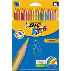 9375172 BIC LÁPICES DE COLORES KIDS TROPICOLORS C/SURTIDOS ESTUCHE 18 UD