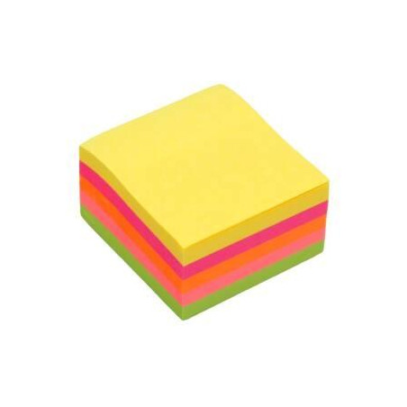 324222 BISMARK CUBO DE NOTAS ADHESIVAS CUBO 450 NOTAS 76X76 COLORES NEON