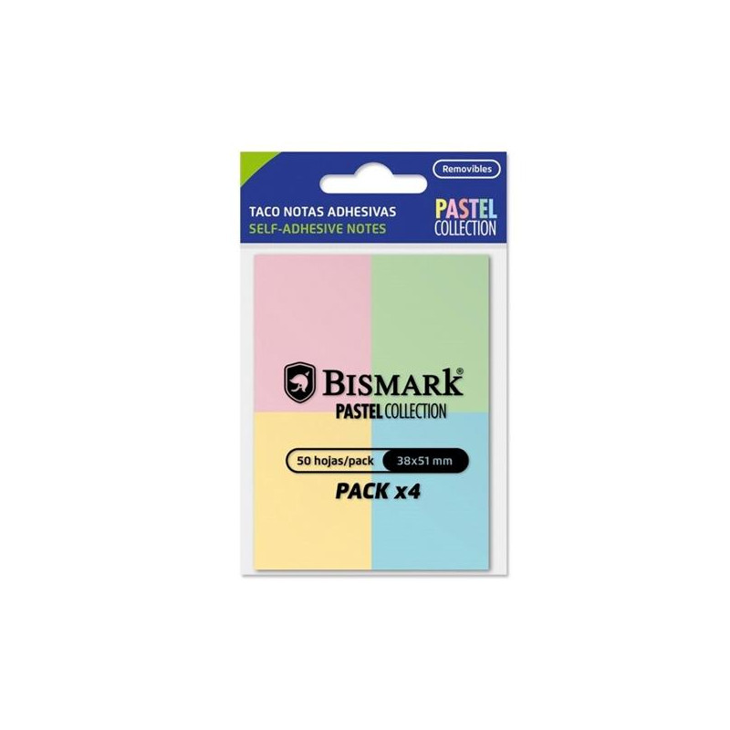 921090 BISMARK TACO DE NOTAS ADHESIVAS 50H 38X51 COLORES PASTEL