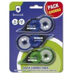 328210 BISMARK CINTA CORRECTORA 5MMX12M PACK AHORRO BLISTER 3 UNIDADES