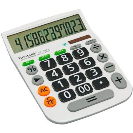 318451 BISMARK CALCULADORA CD-2648T 12 DÍGITOS BLANCO