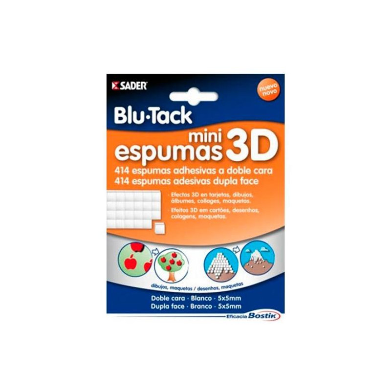 1691 BOSTIK MASILLA ADHESIVAS 3D BLU TACK DOBLE CARA 5X5MM 414 MINI ESPUMAS