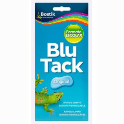 30610592 (1690) BOSTIK MASILLA ADHESIVA REUTILIZABLE BLU TACK ORIGINAL FORMATO ESCOLAR 90GR AZUL