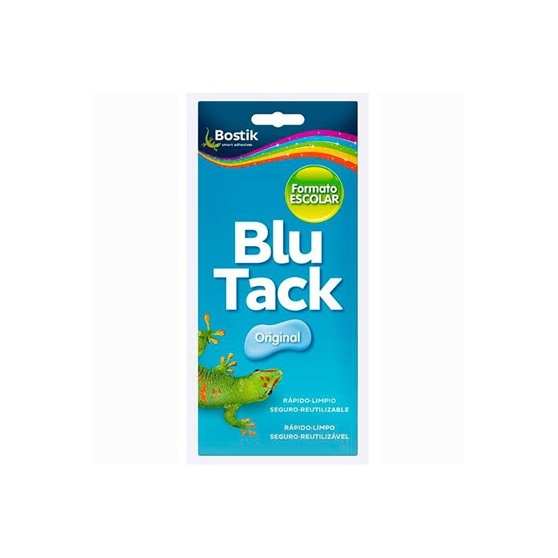 30610592 (1690) BOSTIK MASILLA ADHESIVA REUTILIZABLE BLU TACK ORIGINAL FORMATO ESCOLAR 90GR AZUL