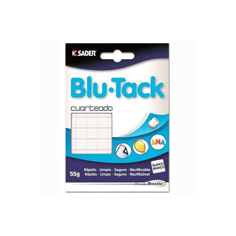 30817048 (1739) BOSTIK MASILLA ADHESIVA BLU TACK CUARTEADO 55GR BLANCO