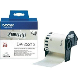 DK22212 BROTHER CINTA DE PELICULA PLÁSTICA BLANCA. 62MM X 15