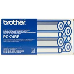 PC74RF BROTHER CINTA DE TRANSFERENCIA TÉRMICA NEGRO T-72/74/76/78/84/94/96/104/106. RECAMBIO DE 4 BOBINAS. 4 X 144 PÁGINAS